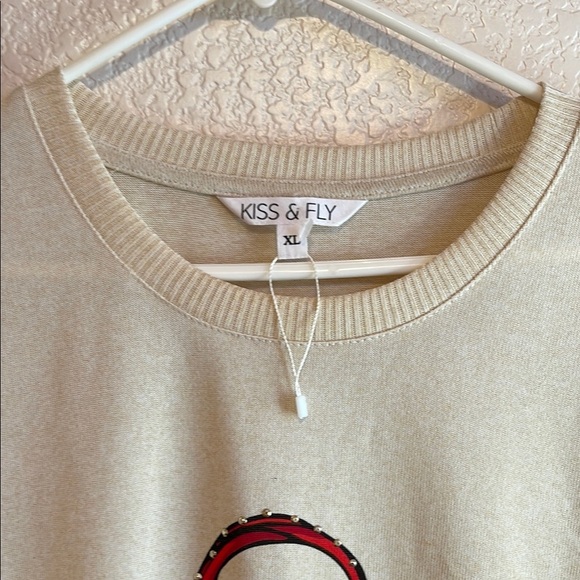 Cream Graphic 3/4 Sleeve Tunic Top - Picture 4 of 9